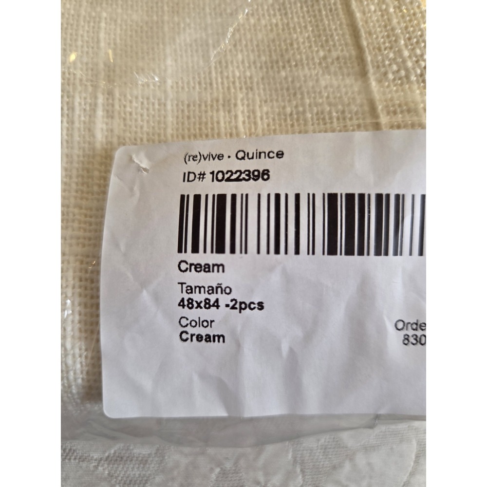 Quince 100% Cotton Sheer Curtains Set of 2 48" X 84" Cream NEW! Open Box $89 - Picture 3 of 10